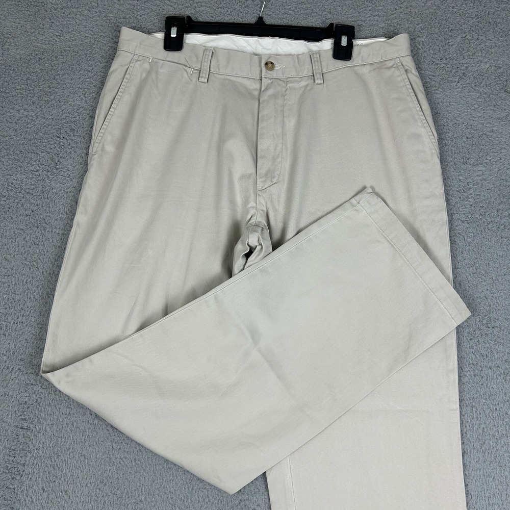 Polo Ralph Lauren Pants Mens 36x32 Beige Relaxed Fit Chino Flat Front Casual